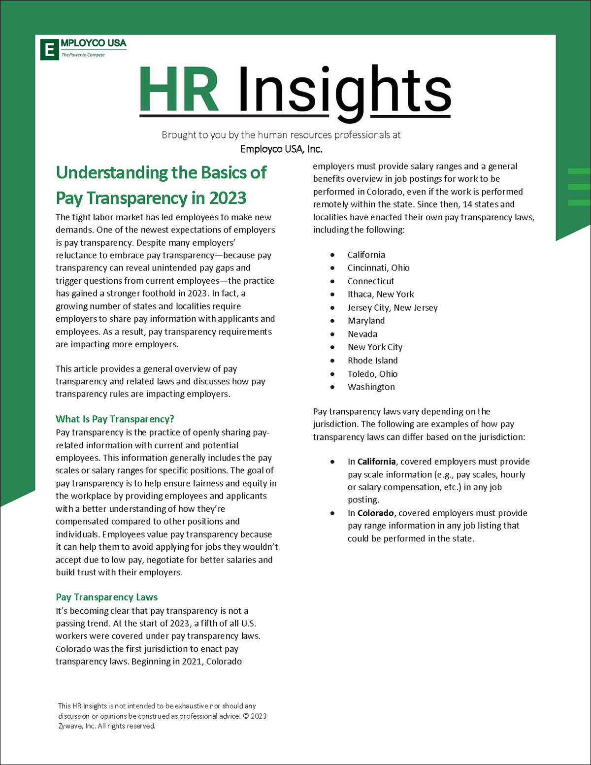 HR Insights – Understanding the Basics of Pay Transparency in 2023