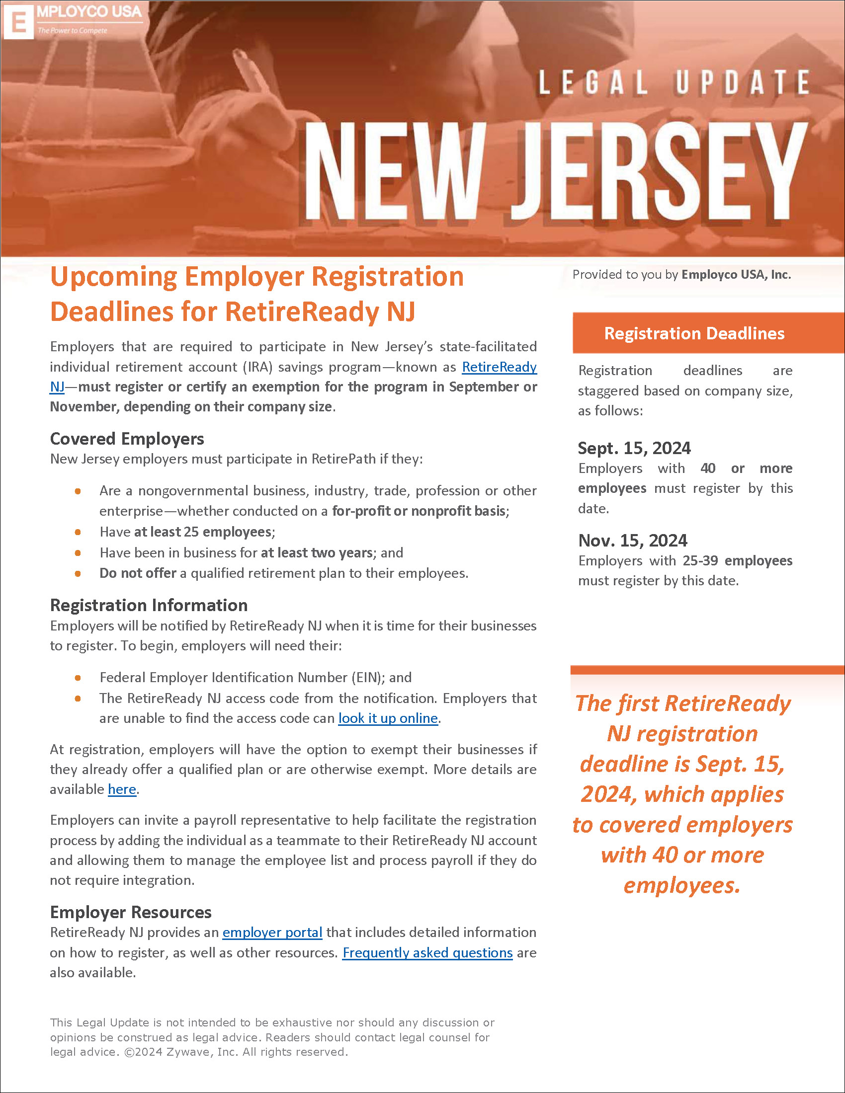 New Jersey Legal Update