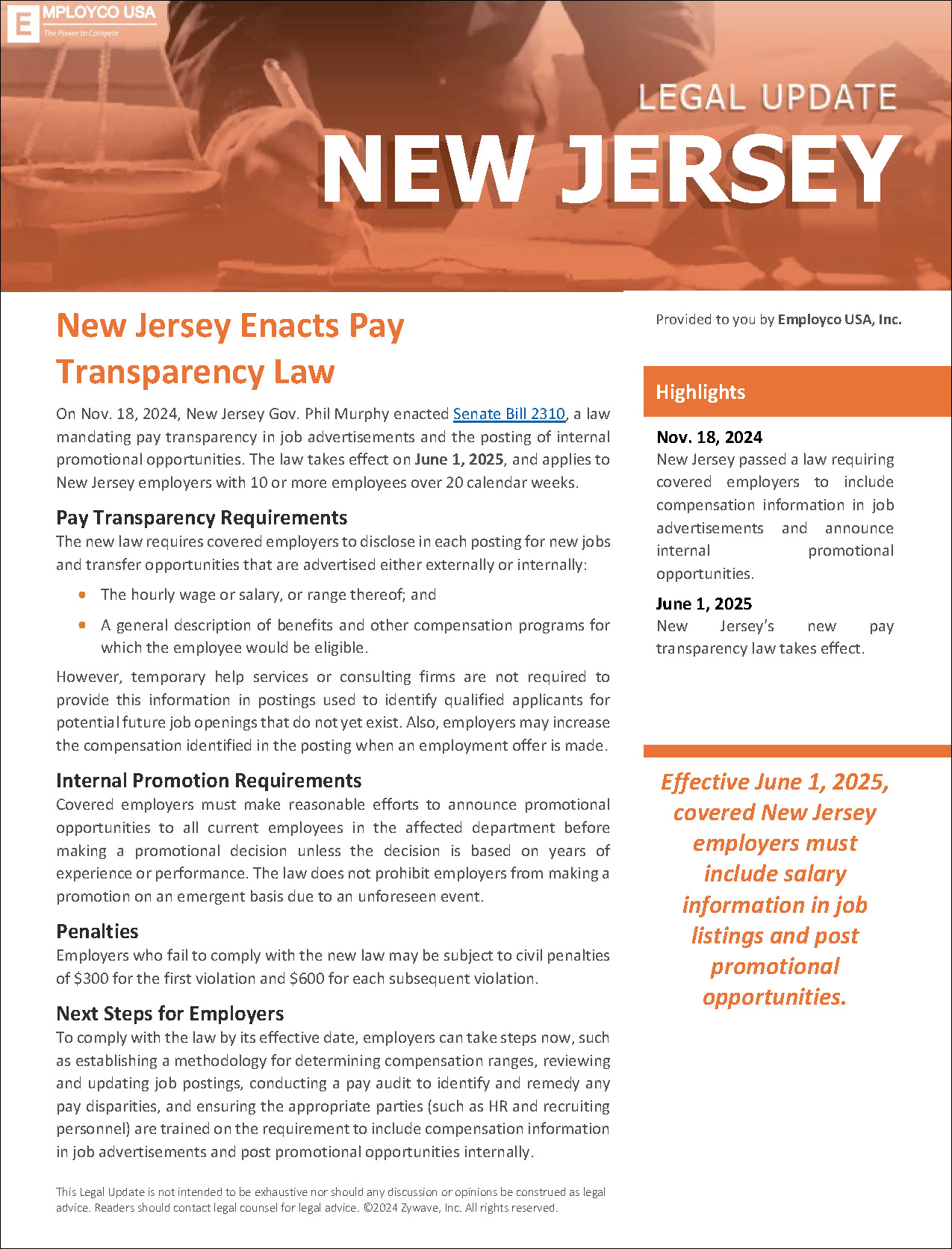 New Jersey Legal Update