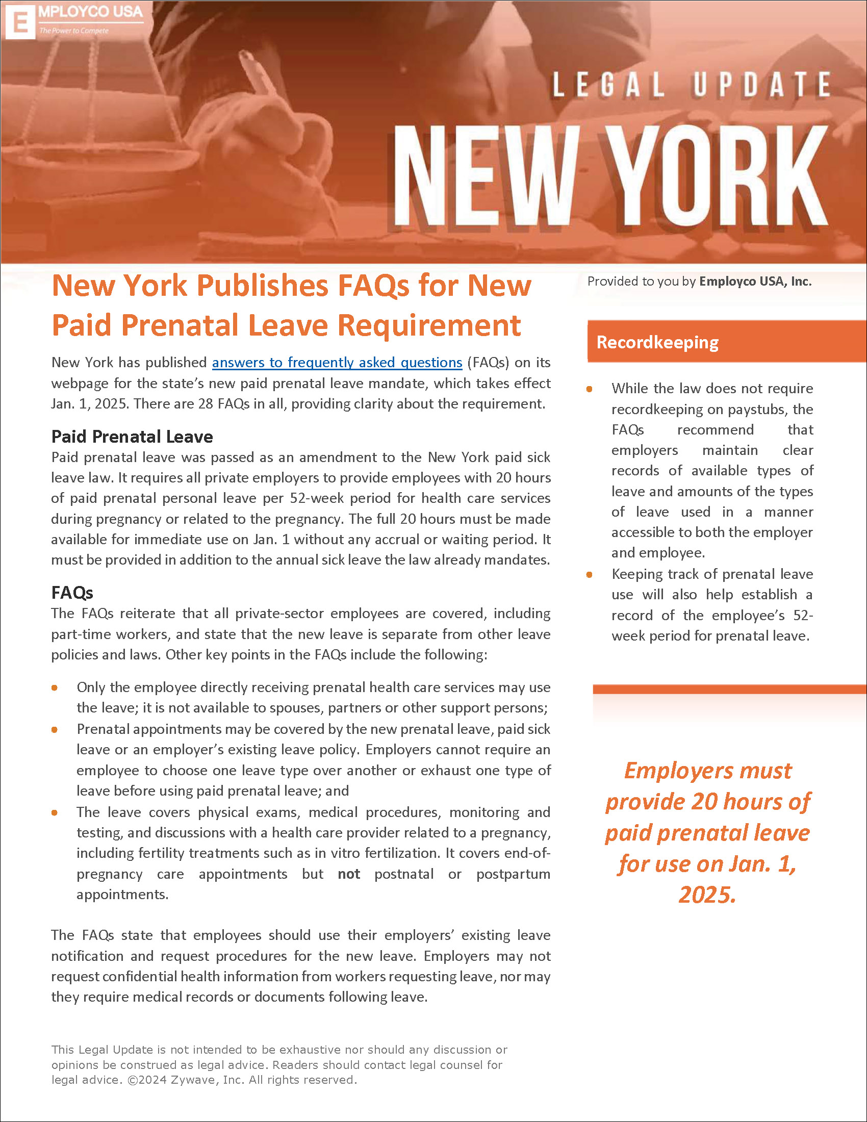 New York Legal Update