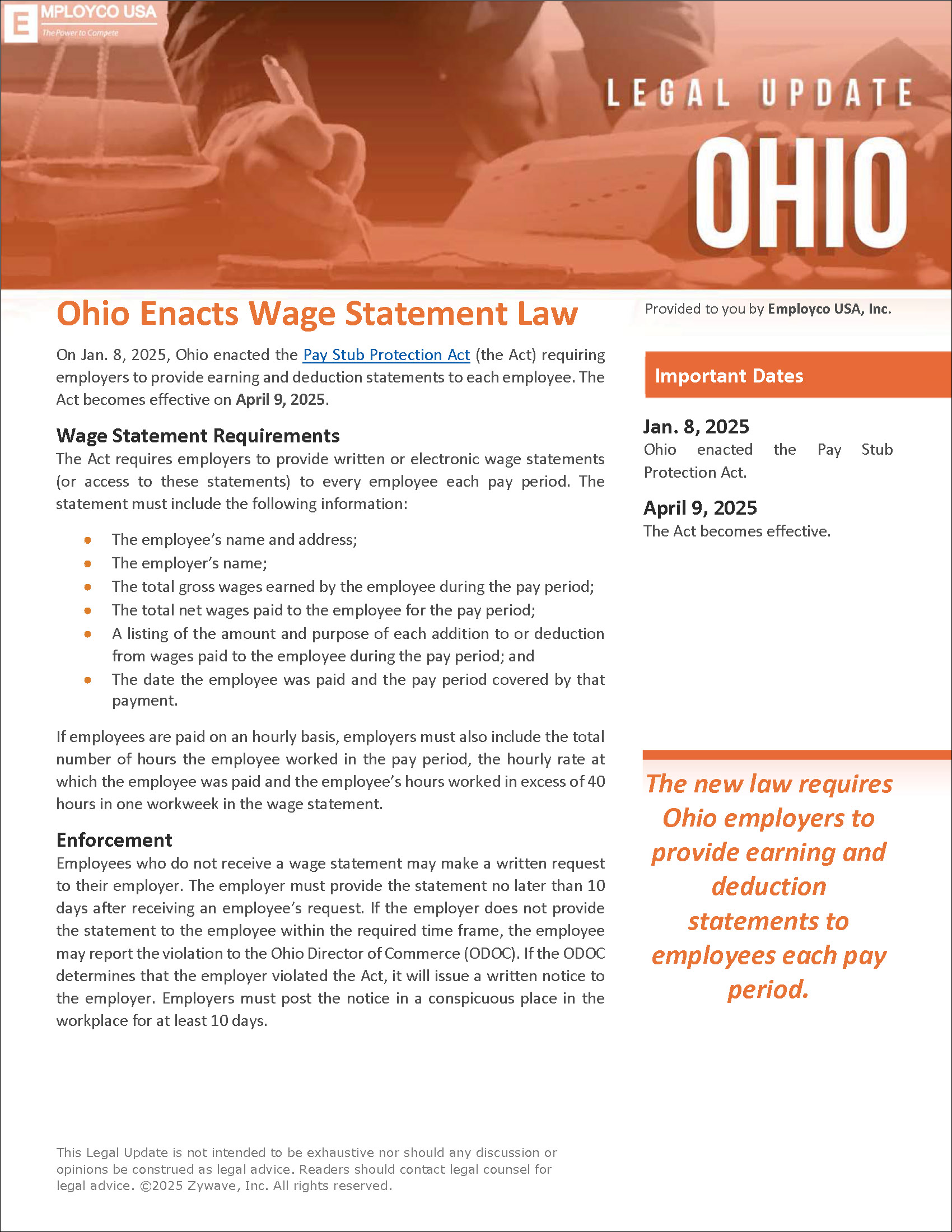 Ohio Legal Update