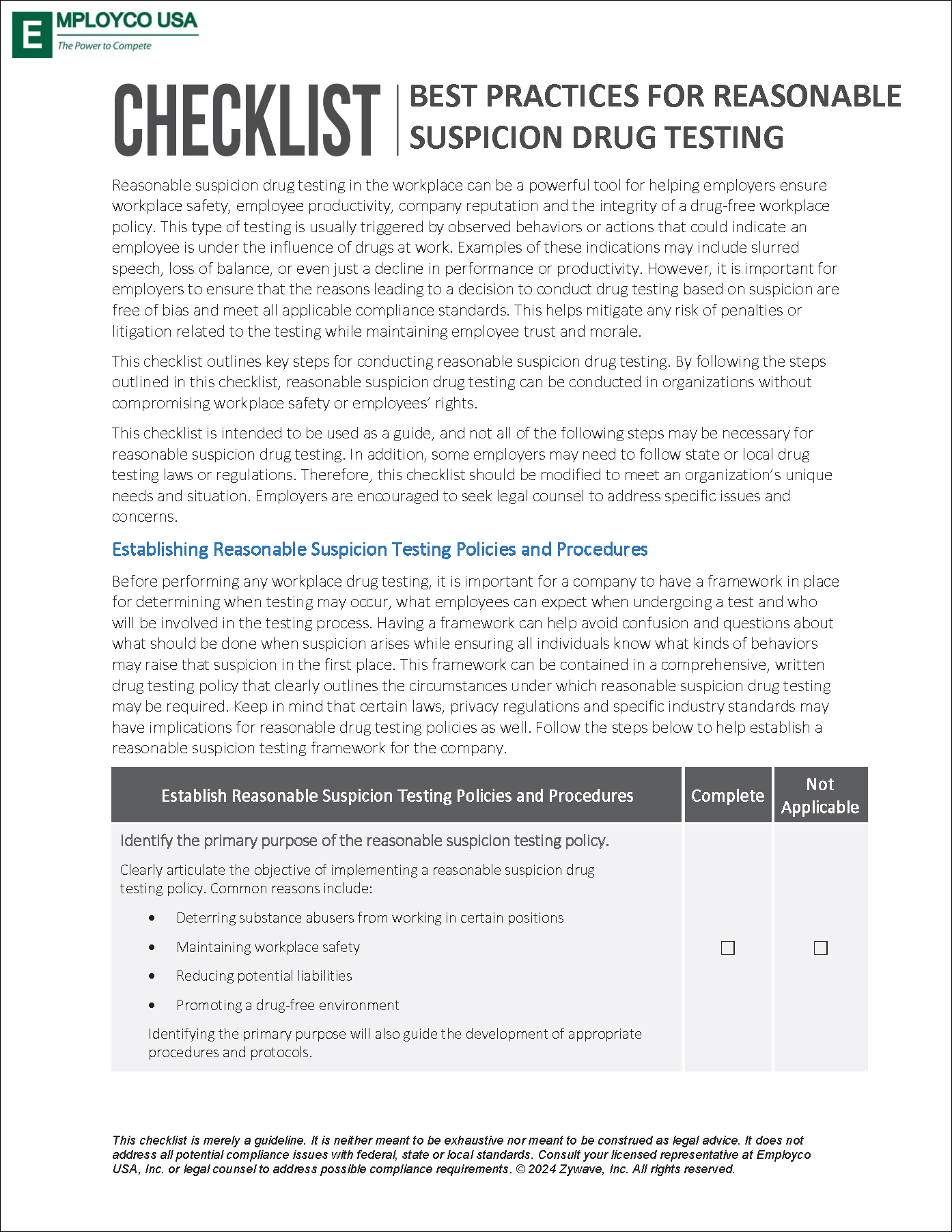 Best Practices for Reasonable Suspicion Drug Testing