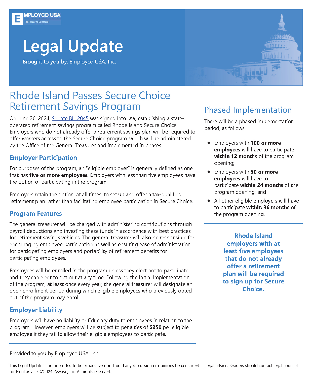 Rhode Island Legal Update