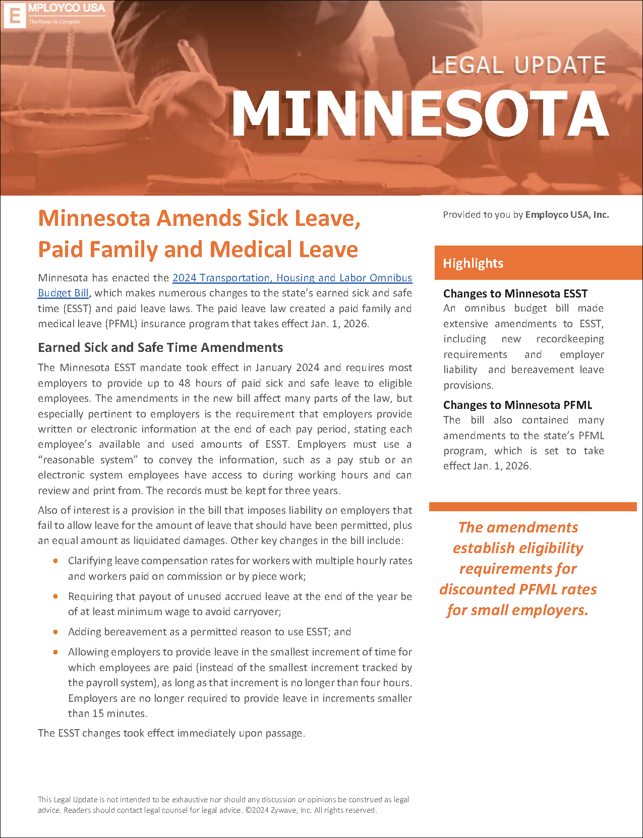 Minnesota Legal Update 1