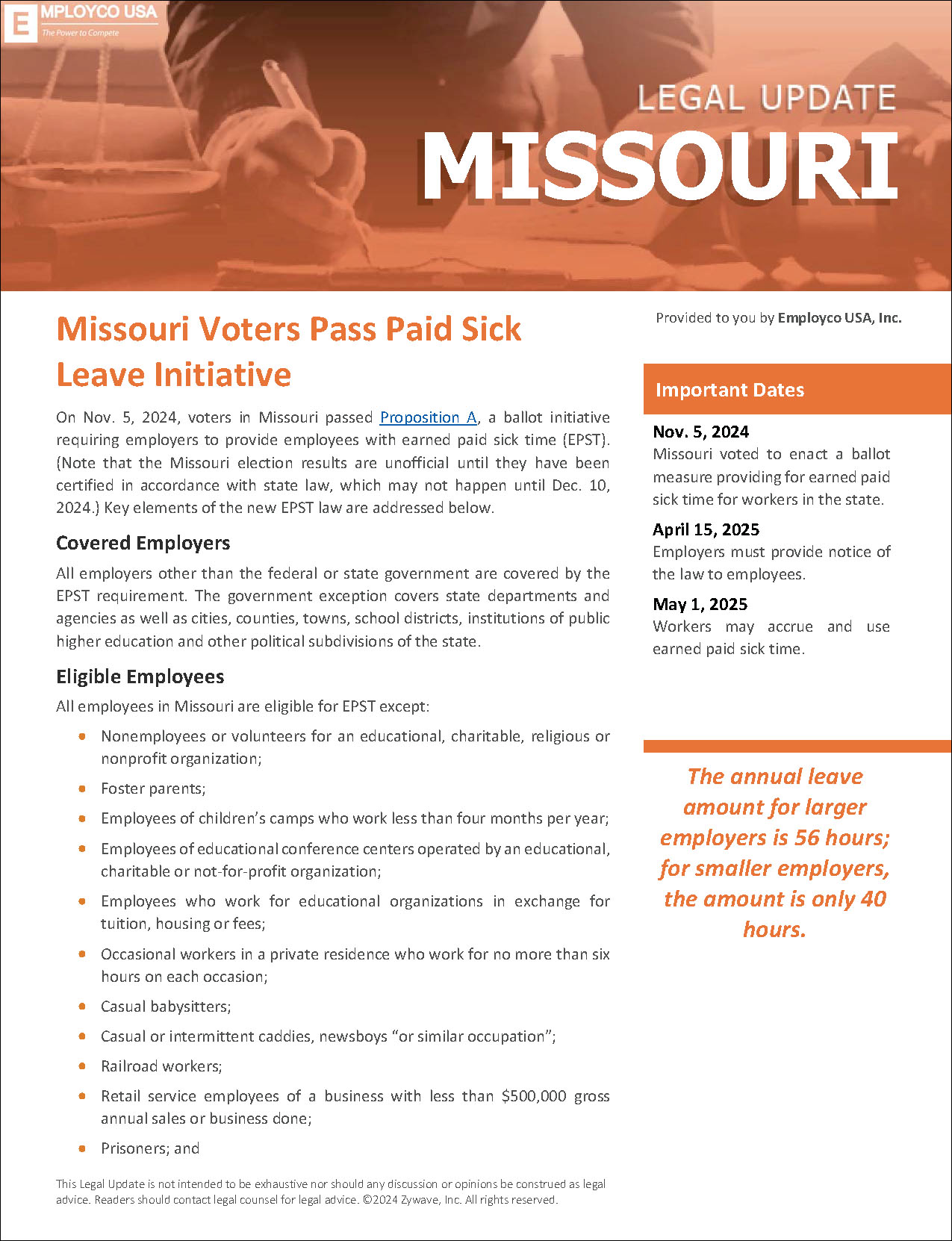 Missouri Legal Update