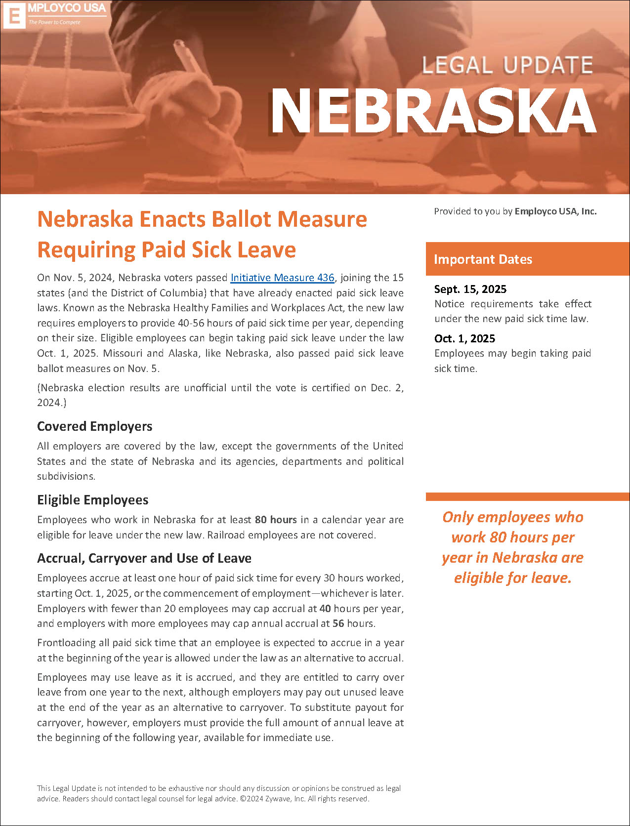 Nebraska Legal Update