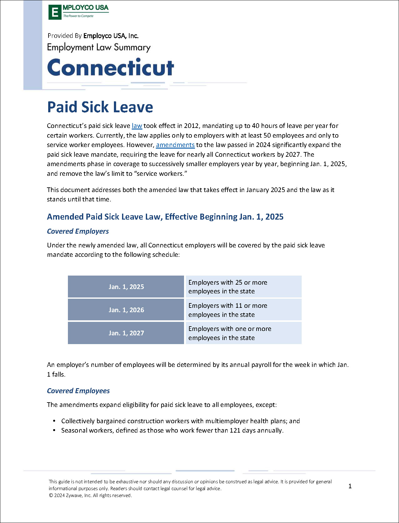 Connecticut Employment Law Summary