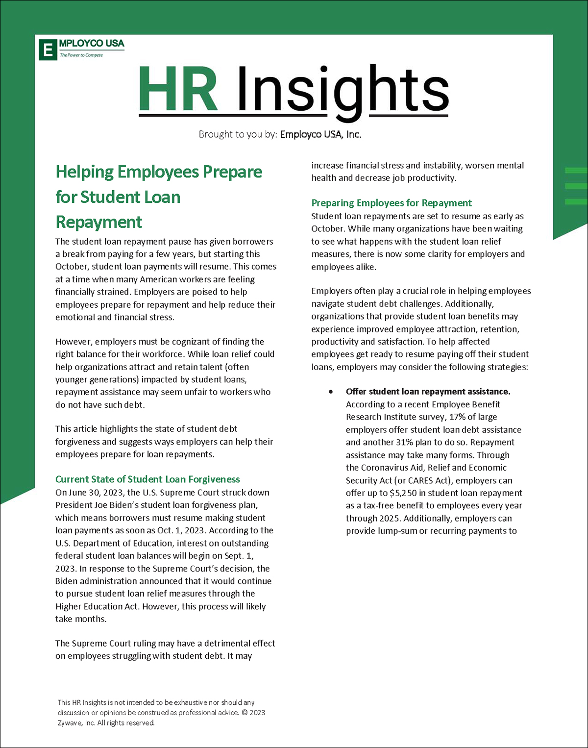 Helping Employees Prepare for Student Loan Repayment